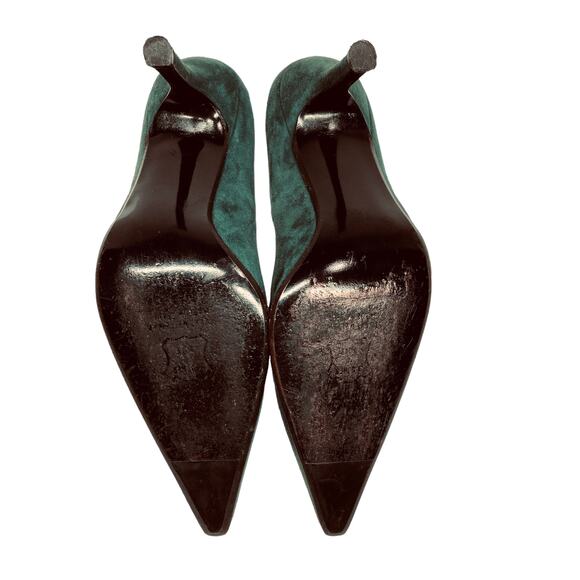Stuart Weitzman Suede Heels Forest Green Pumps Size 6 - Picture 9 of 10